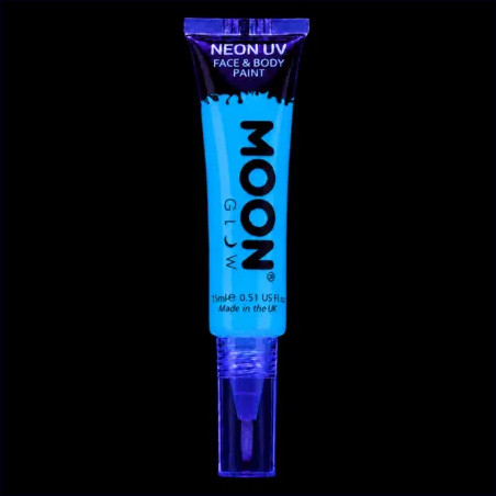 Maquillage Fluo avec Applicateur Pinceau - 15 ml - Bleu